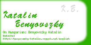 katalin benyovszky business card
